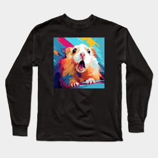 Scared Hamster Meme, wpap, funny tshirt Long Sleeve T-Shirt